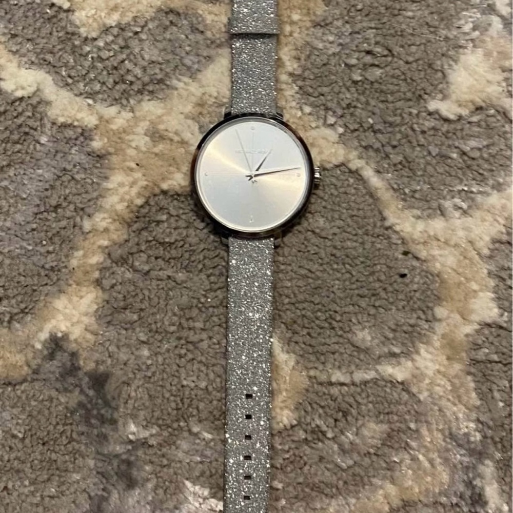 Michael Kors Silver Glitter Strap Watch